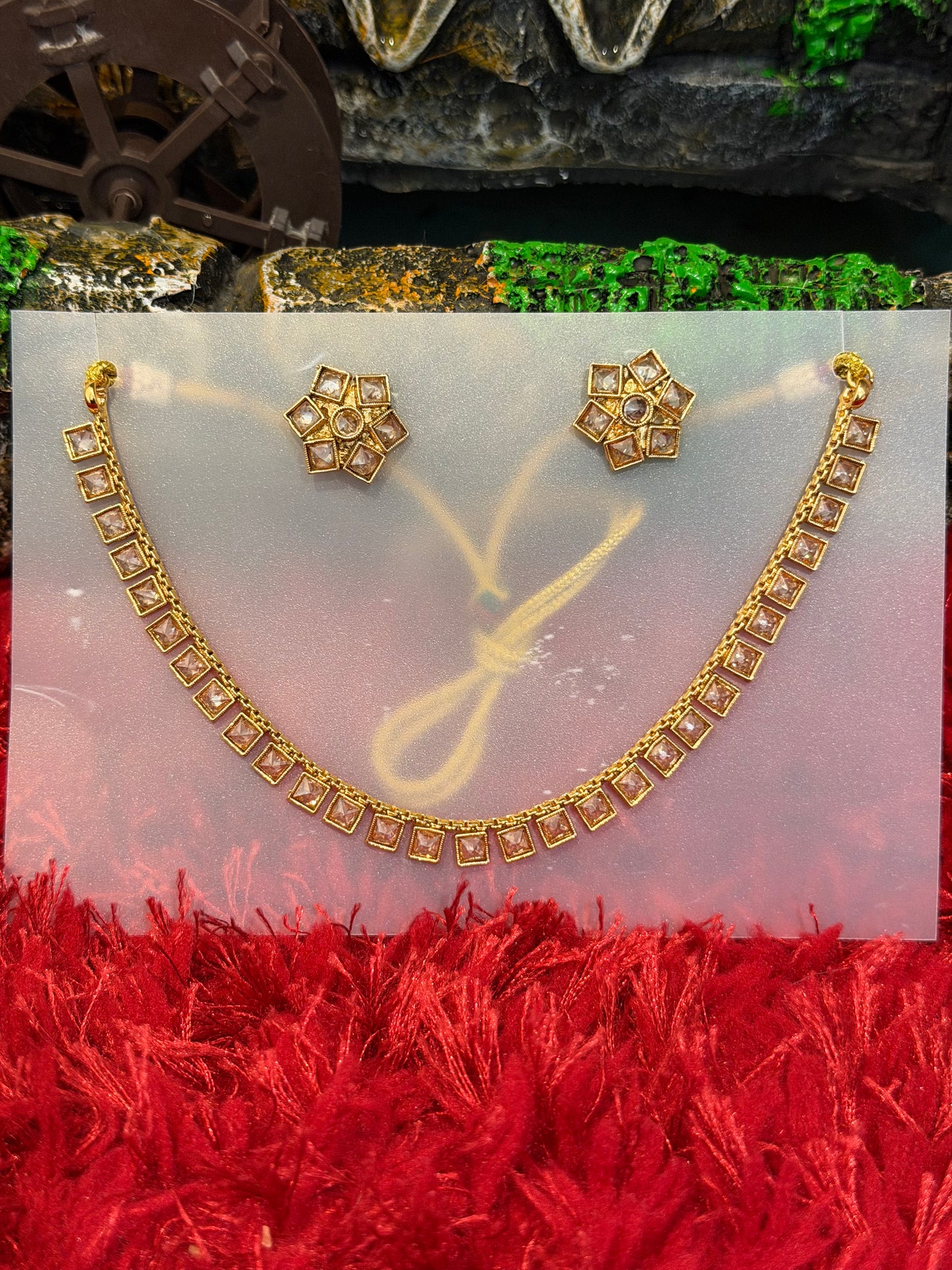 Golden Polki set with studs - X26