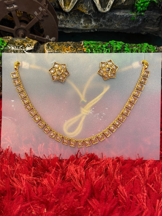 Golden Polki set with studs - X26