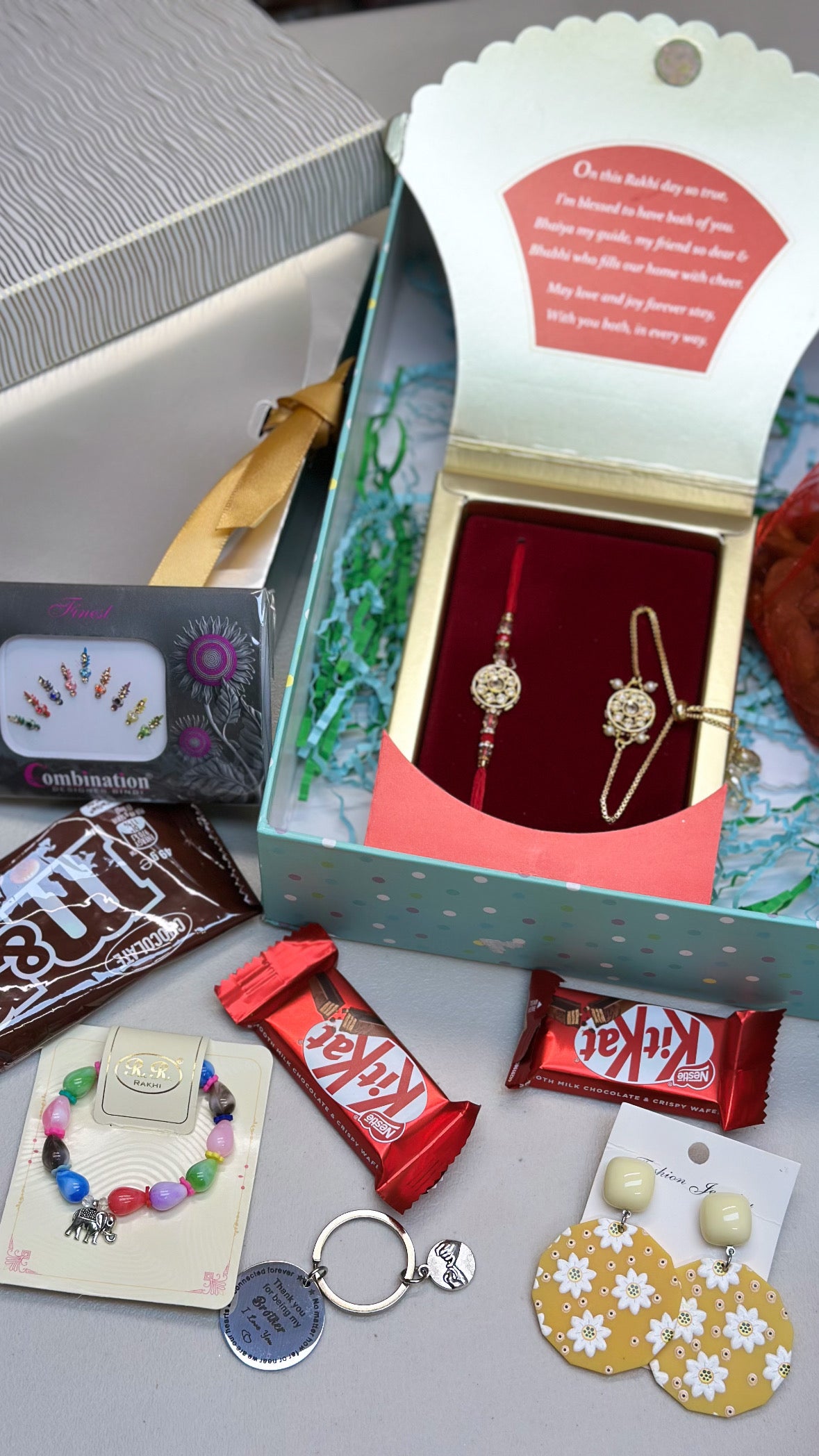 Family Rakhi Hamper Box no. 2 - All in One ( Premium Hamper box )- Assorted Designs