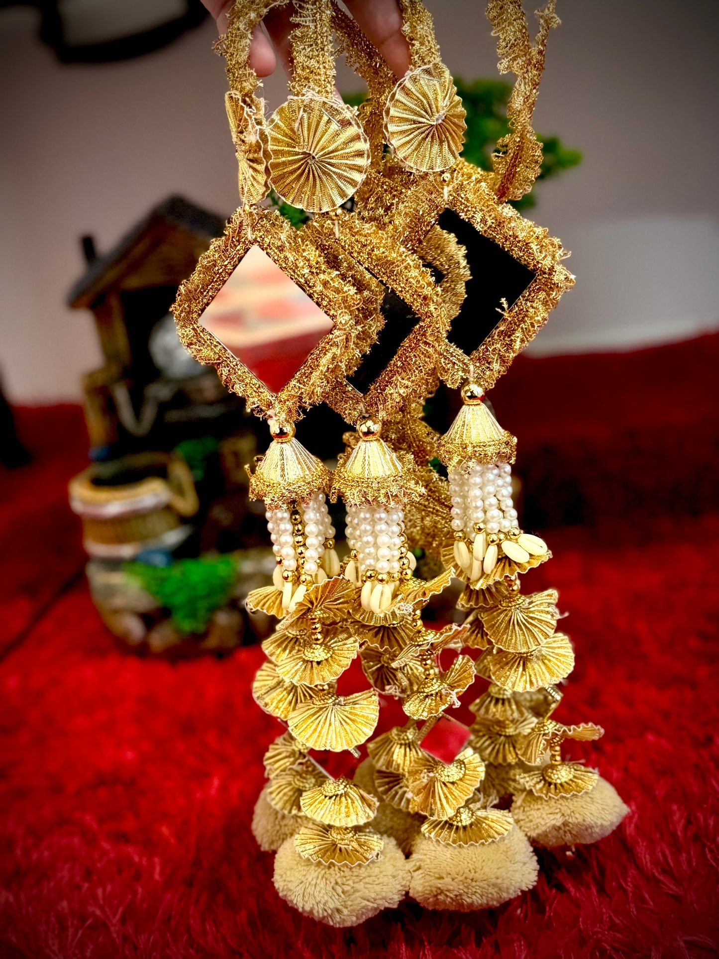 Pakistani golden paranda with gota - X28