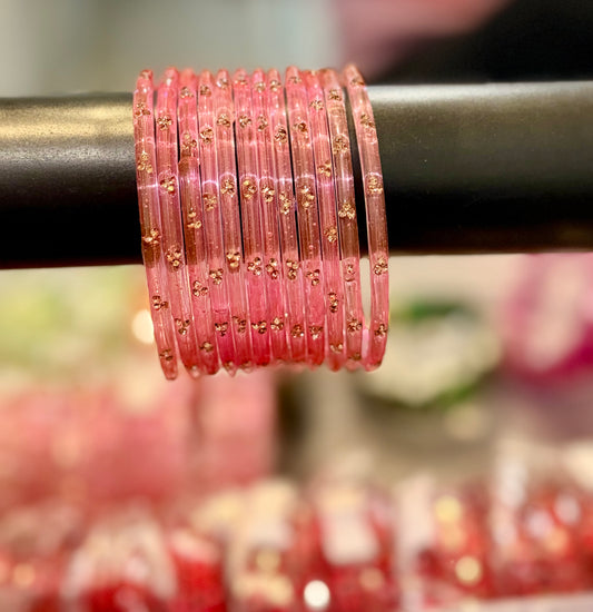Rain drop glass bangles ( per dozen )