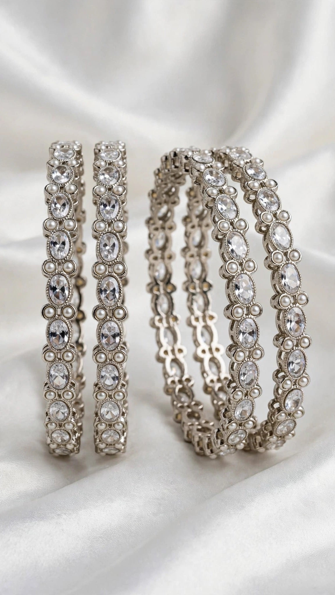 Silver kade bangles - Size 2.4