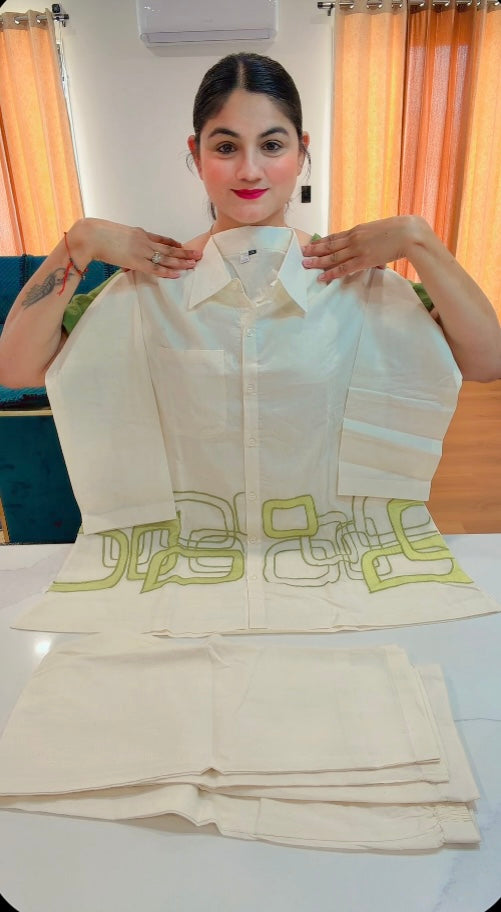 Off white Co-ord set, Code: RE10