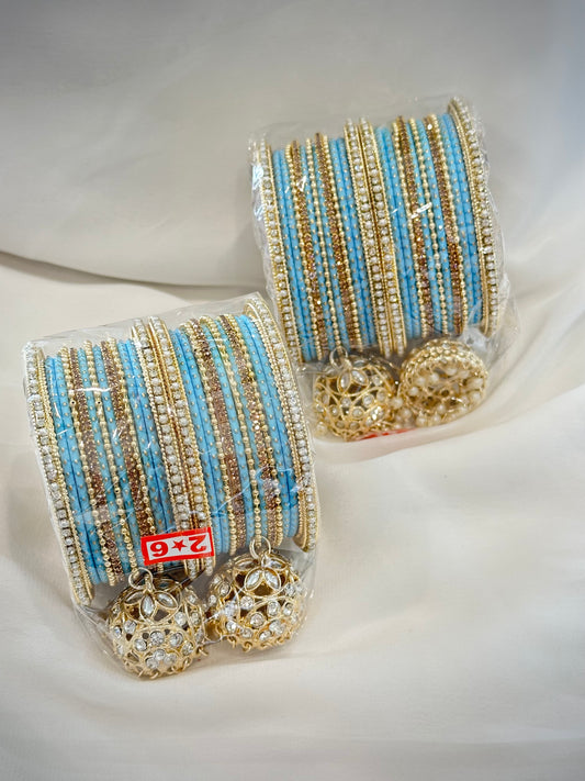 Bangle set with latkan - Colour: ( Code: 017 )