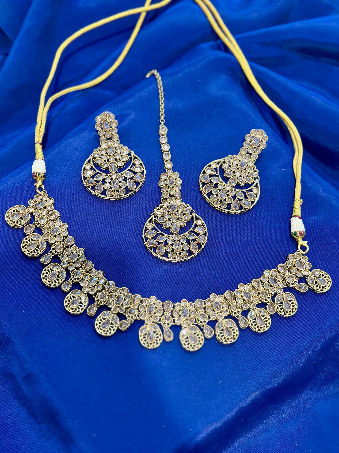 Necklace set with earrings, Colour: Baby Pink, (Code: X18)