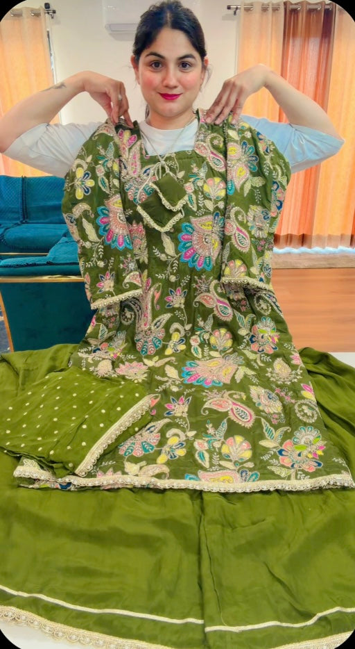 Handwork party-wear suit, Code: 015