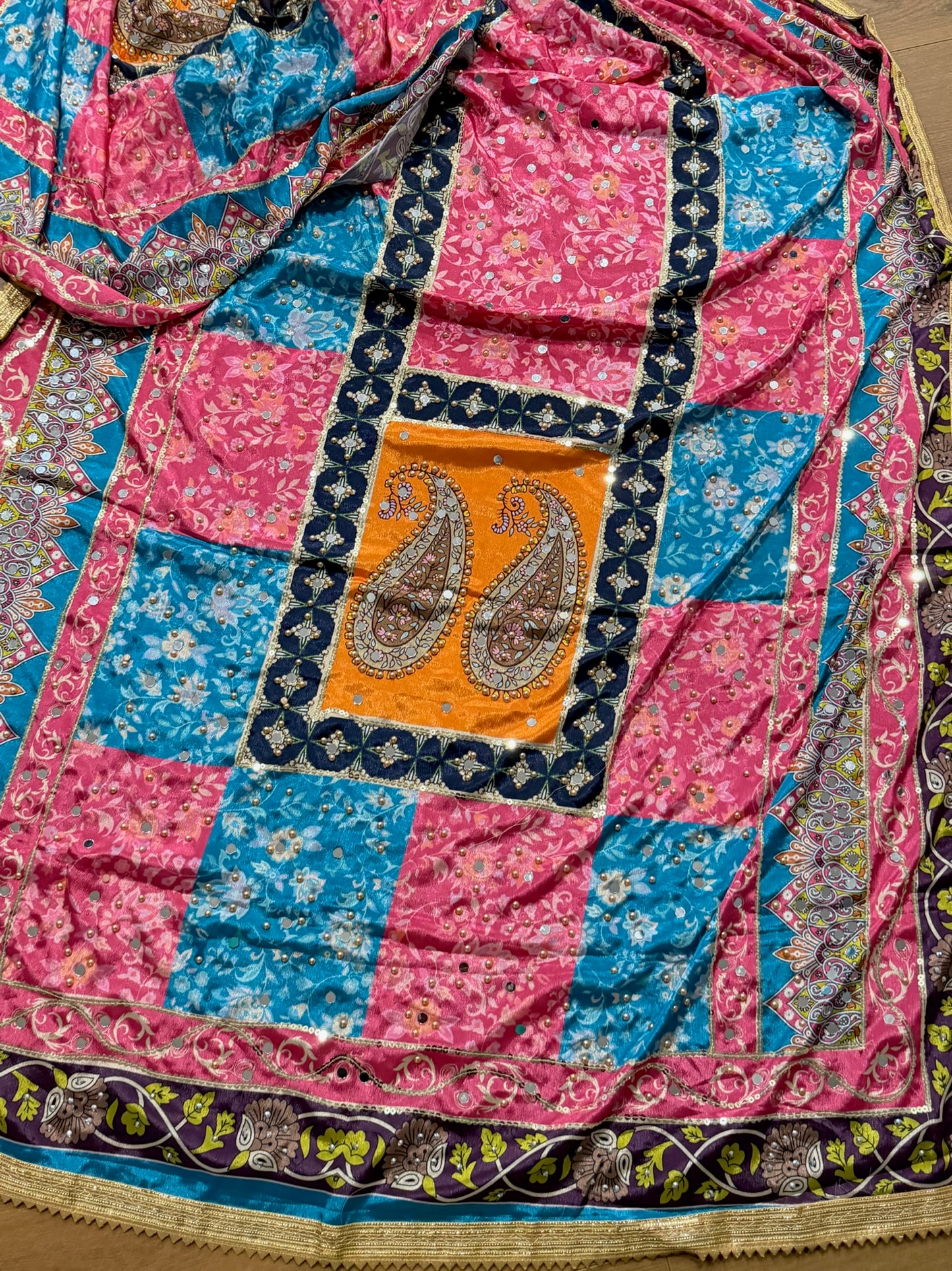 Pakistani silk Duppata - Code 0012