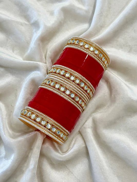 Red chooda set, ( Code: 1 )