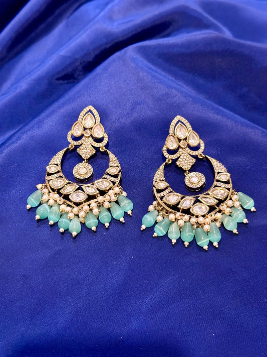 Tiyani earrings ( Premium Range ) Colour: Firoza , (Code: X9)