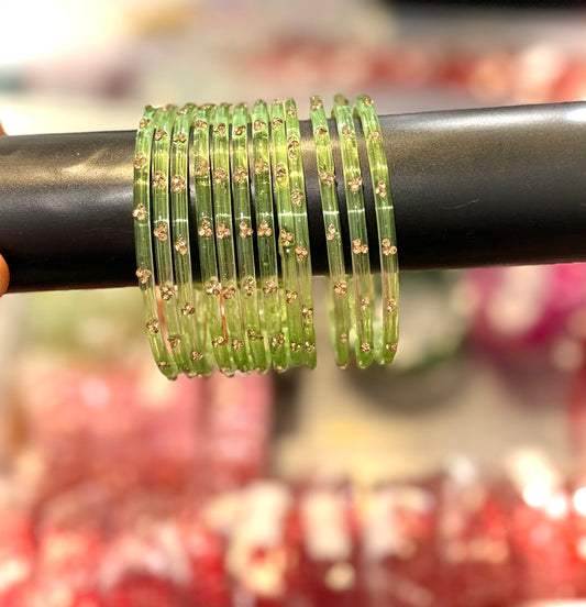 Rain drop glass bangles ( per dozen )