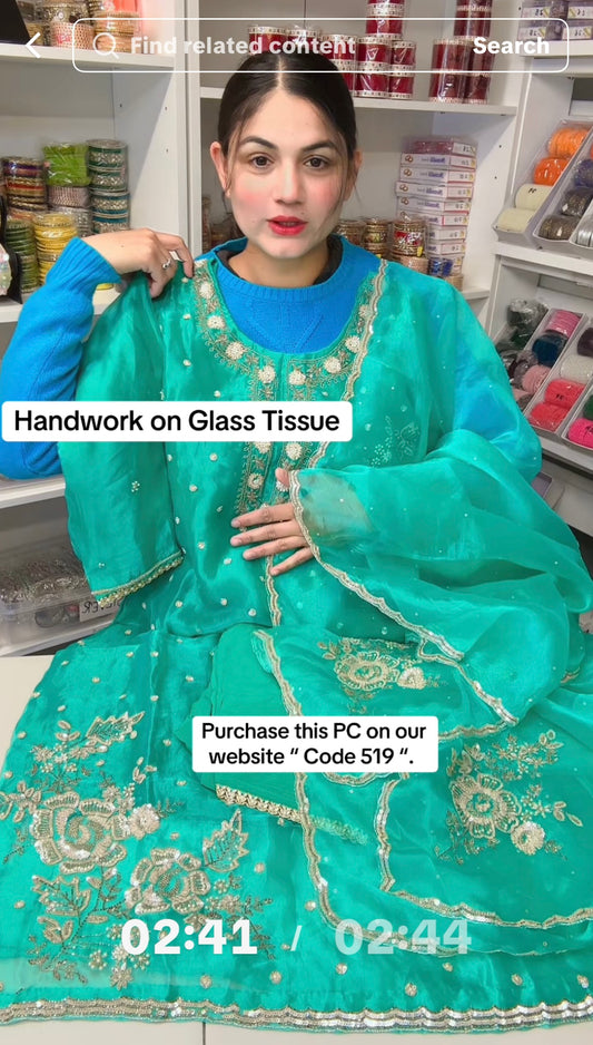 Glass Tissue Handwork suit - Code 519