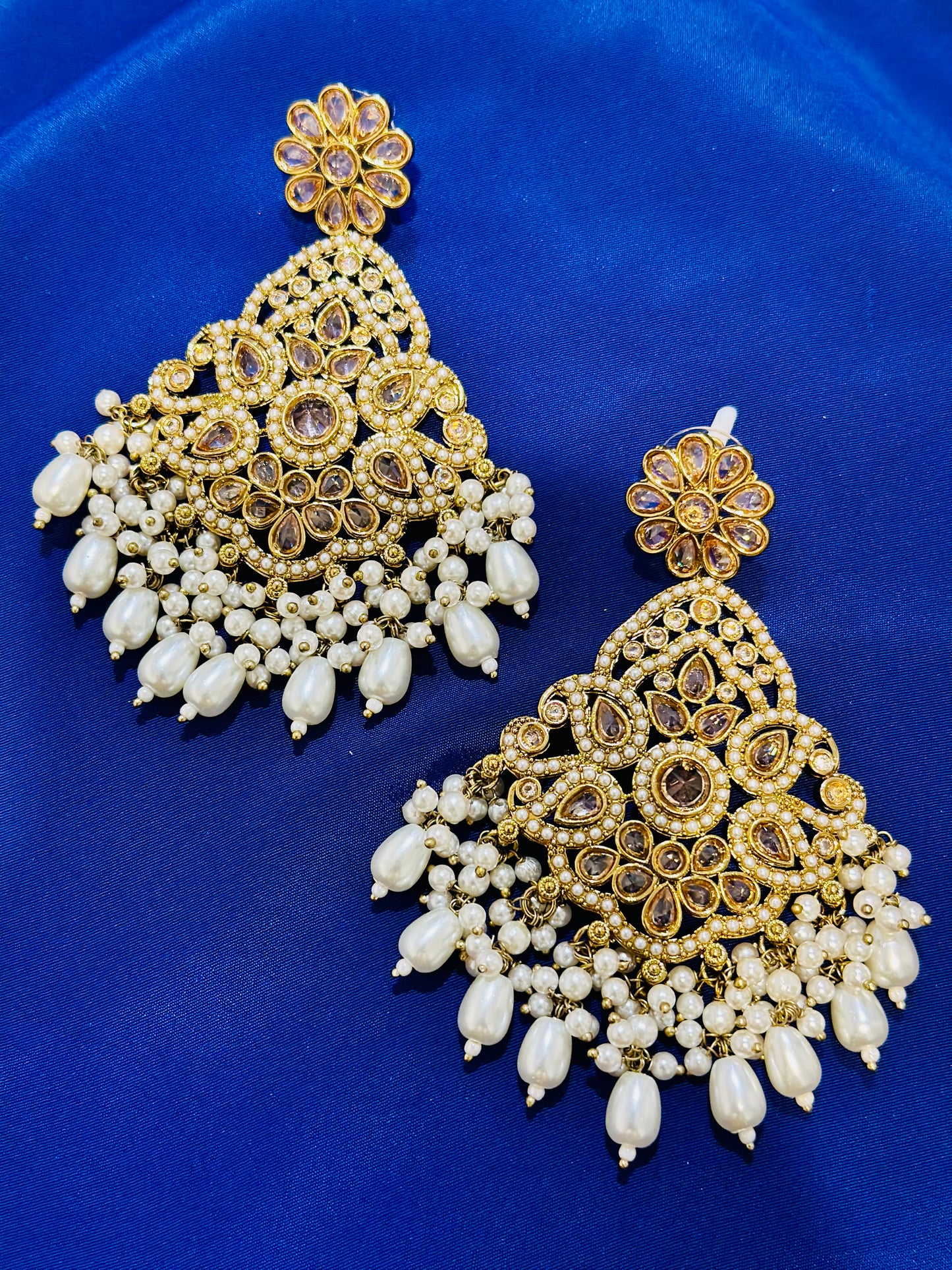 Polki earrings, Colour: Golden , (Code: X6)