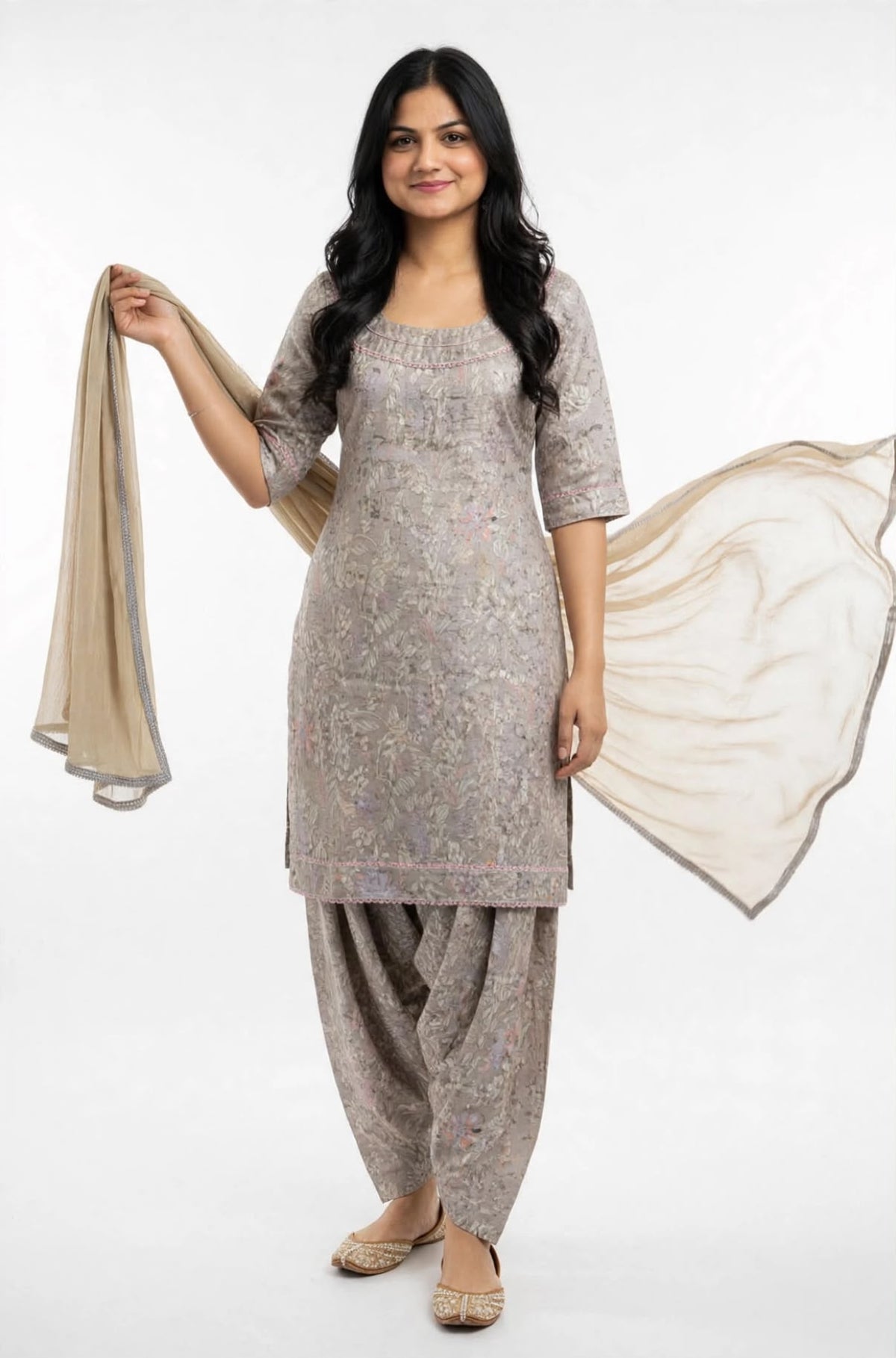 Farshi salwar suit in pastel cotton in premium quality - Code 296