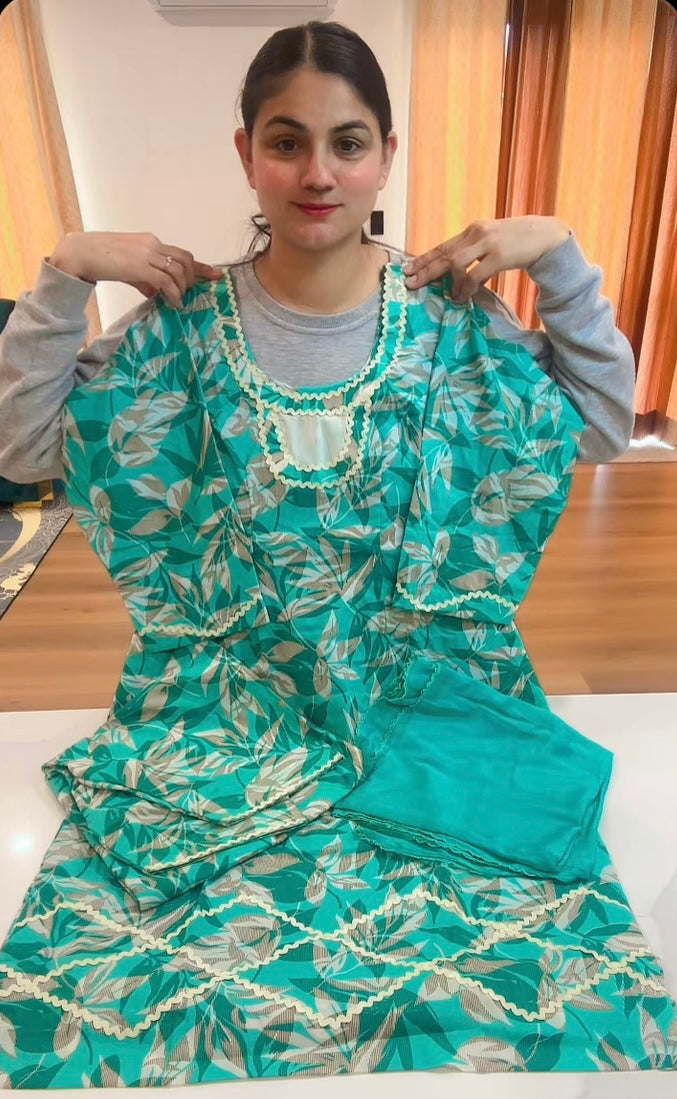 Cotton suit in Sea Green colour, Code: 129