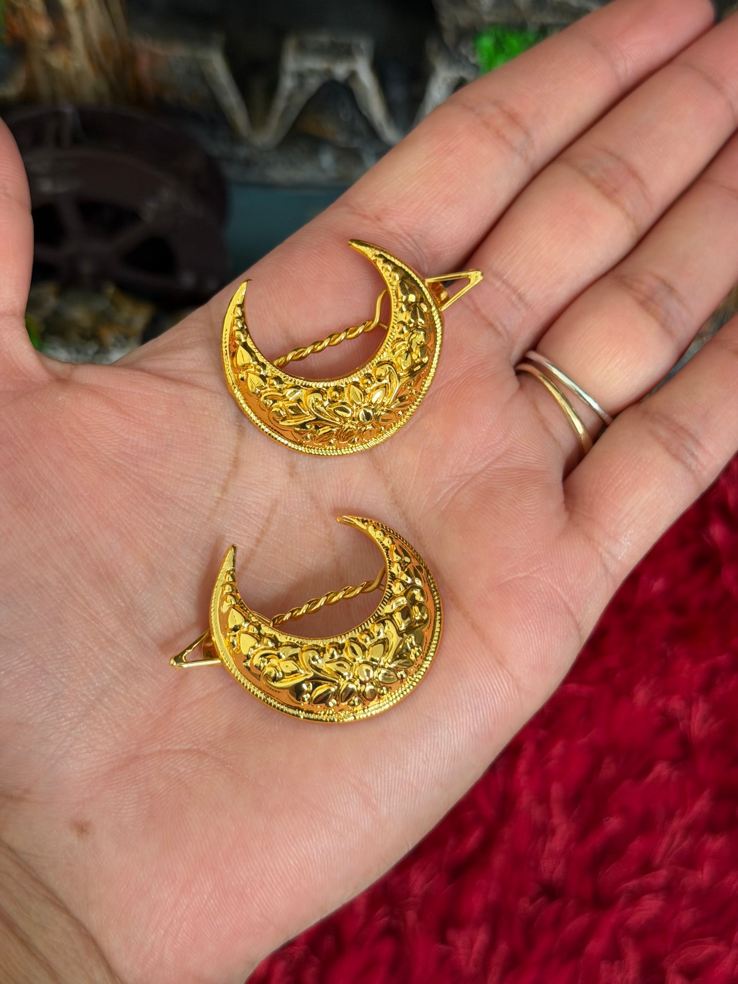 Gold plated trending moor hair pins-P1