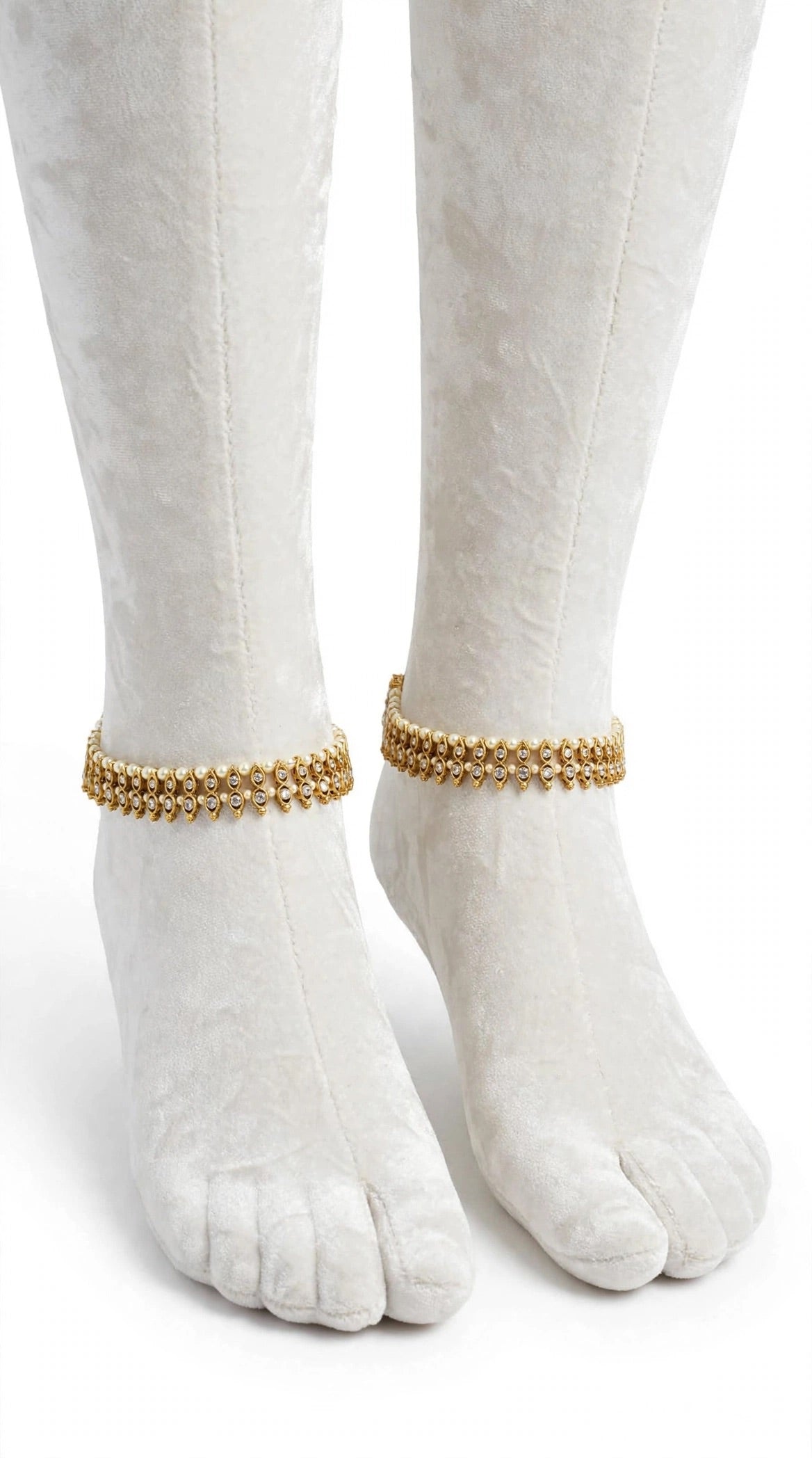 Anklets in Polki