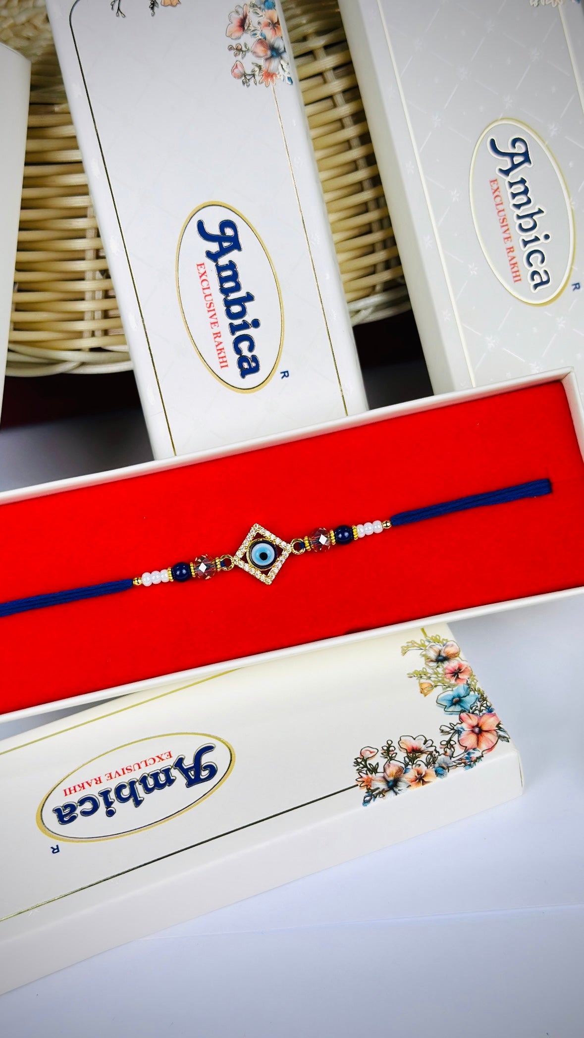 Evil Eye  🧿 Rakhi / Rakhdi Box in American Diamond - Code A37