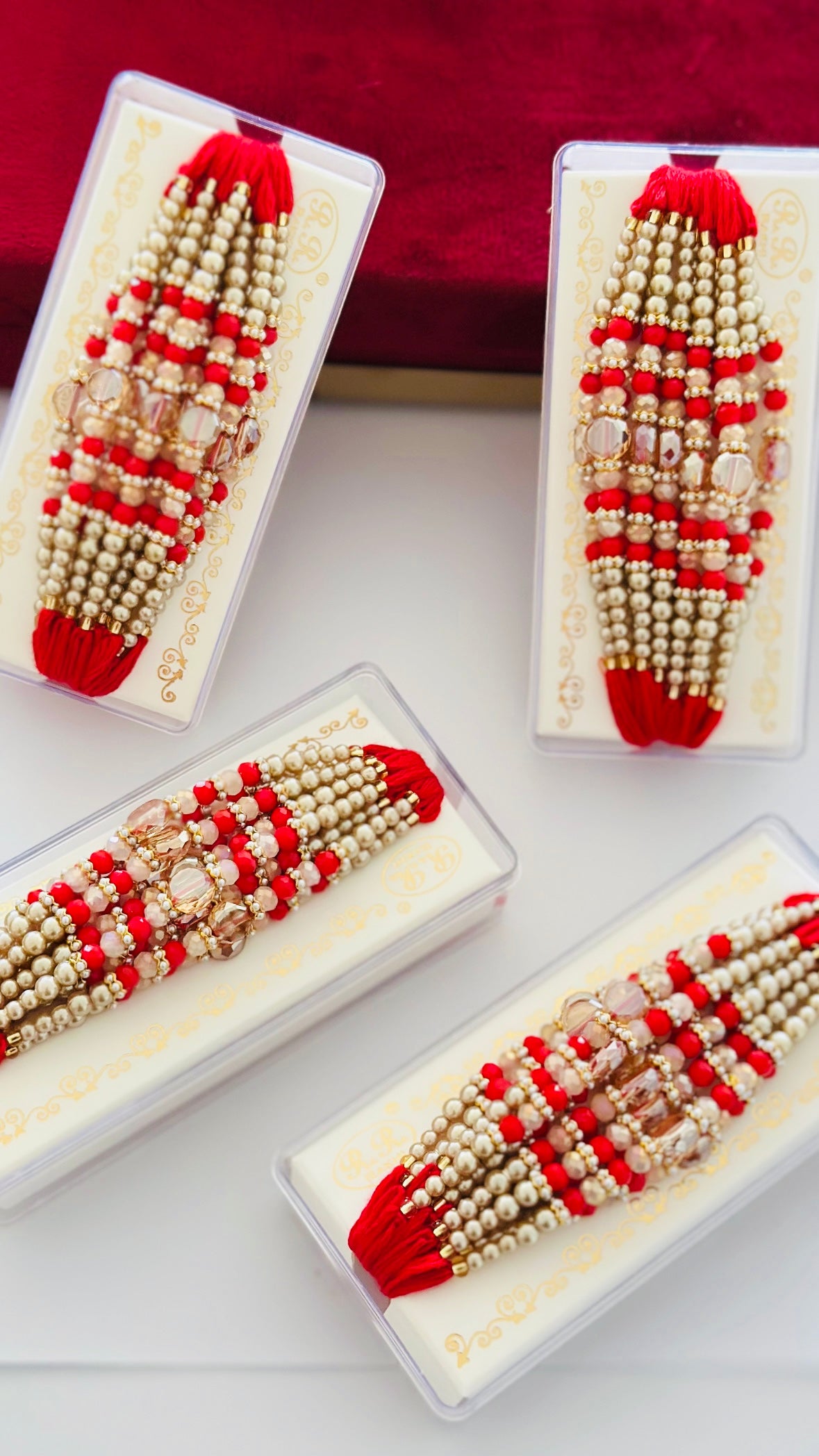 Pearl loaded Red & Gold Rakhi thread ( Per PC )- Code A51