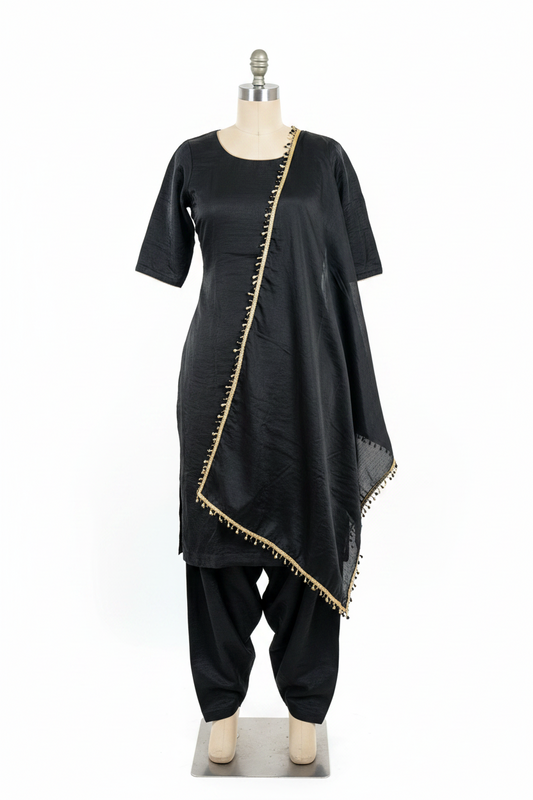 Farshi salwar suit in black - Code 032