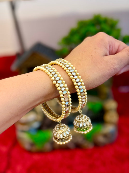 Golden Mirror Hanging bangles - set of 2 kade ( X15 )