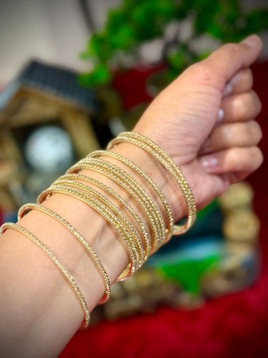 Copper Gold diamond bangles - set of 12 bangles ( X51 )