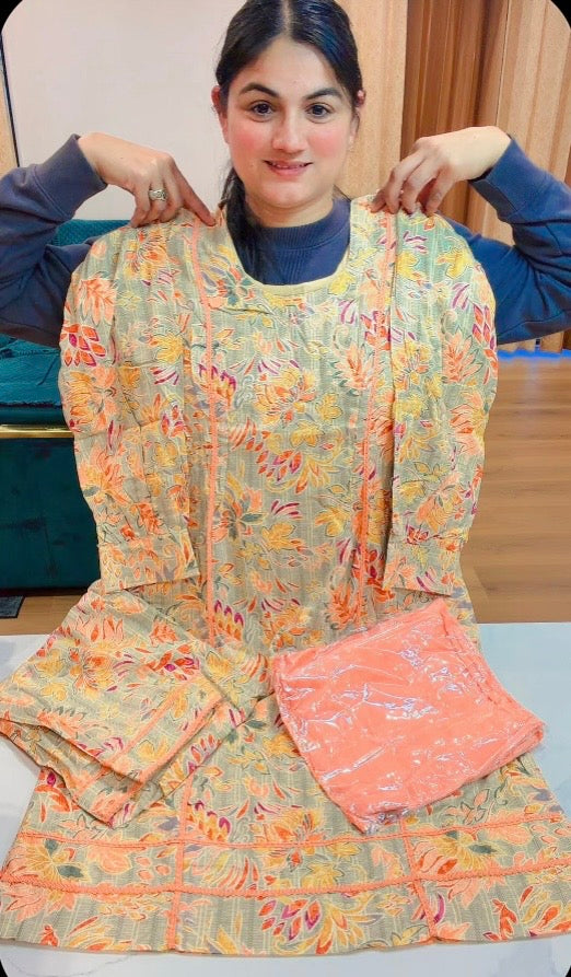 Cotton suit : ( Colour - Dark peach ) Code - C3