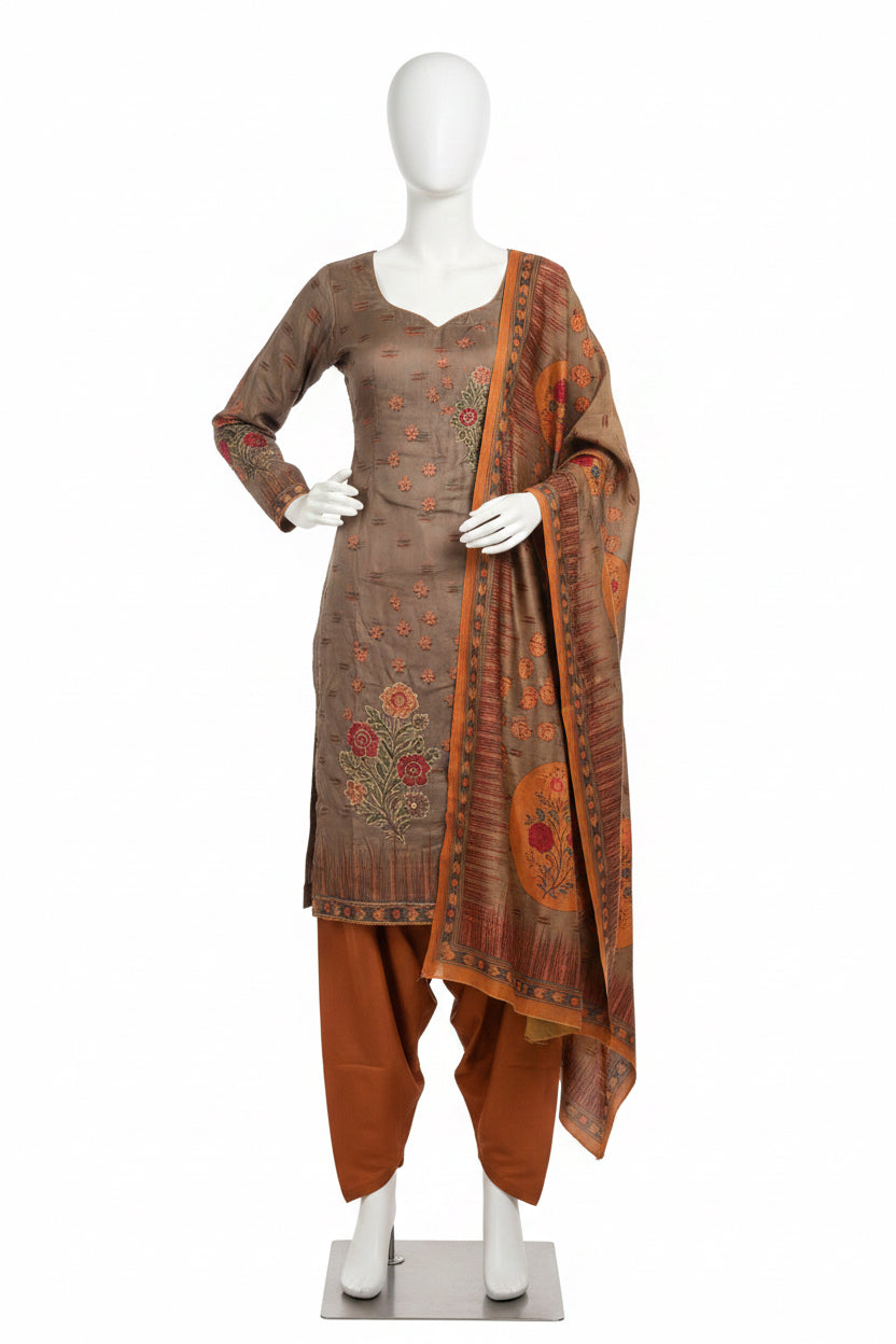 Winter wear pashmina salwar suit with shawl - Code 233