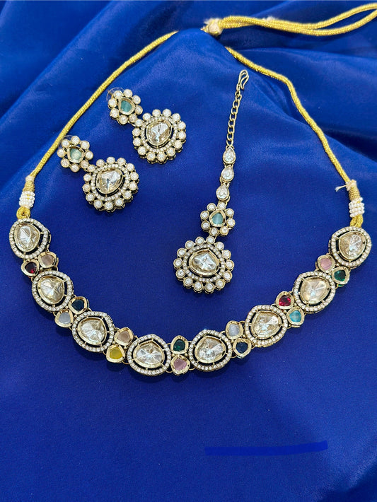Necklace set with earrings , Colour: Multi, (Code: X21)