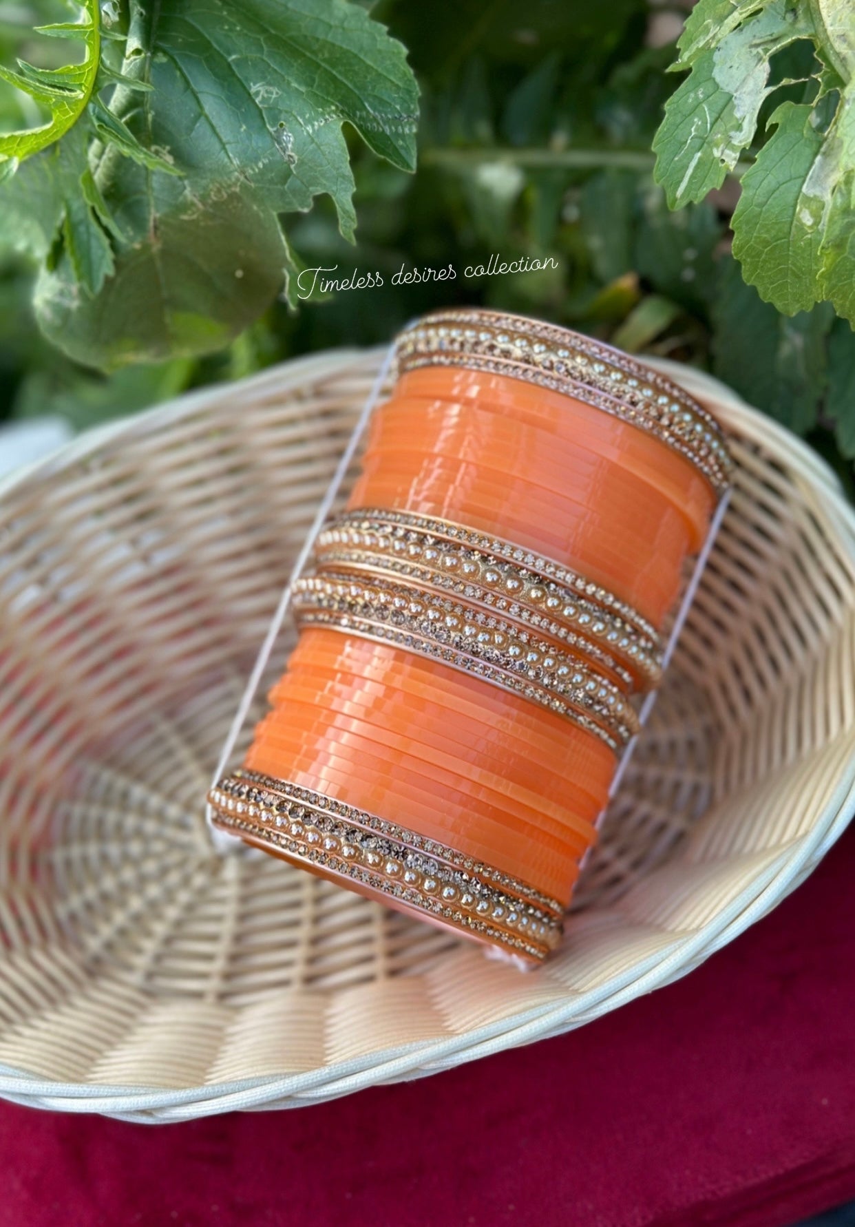 Peach Chooda bangles