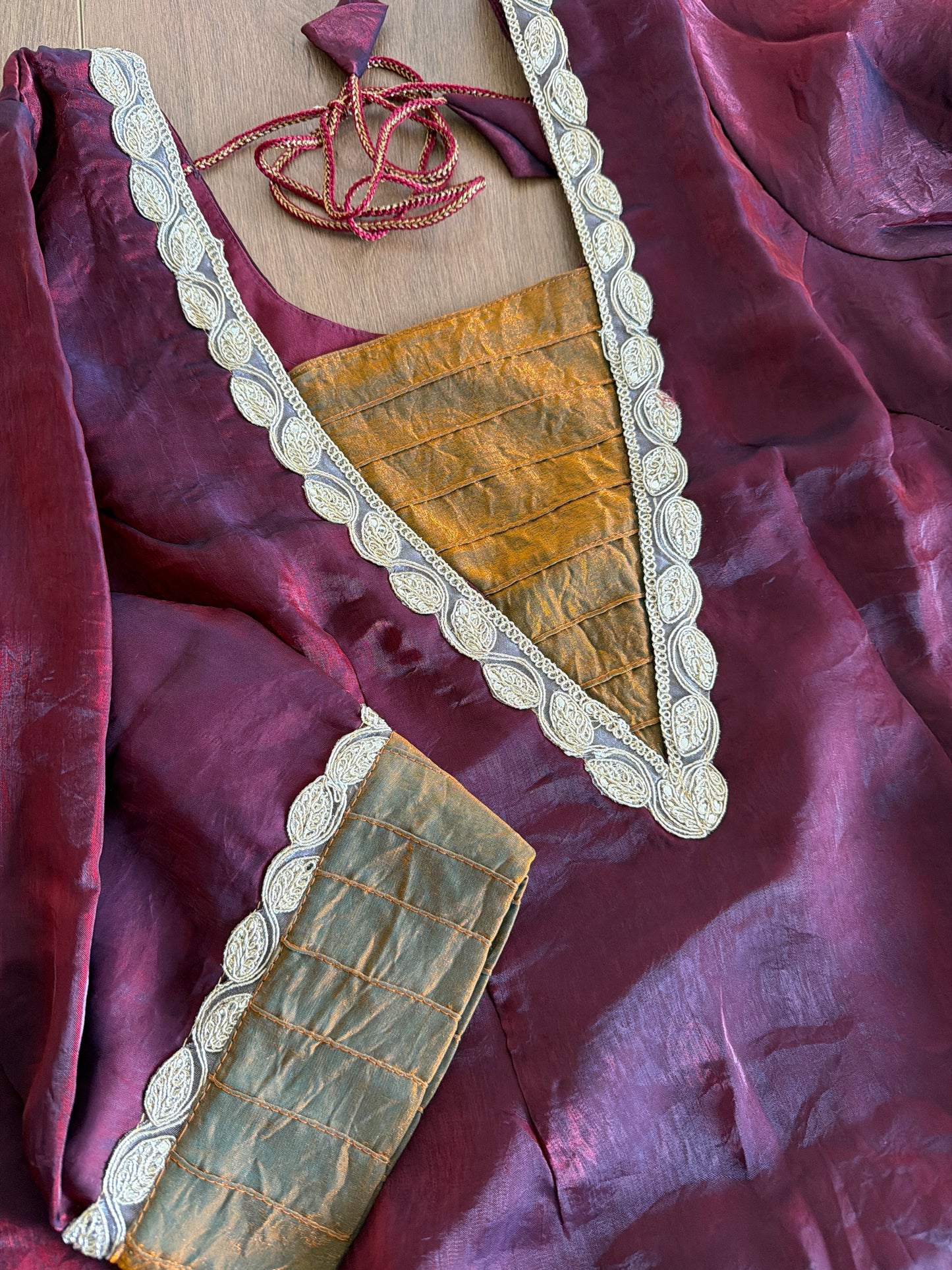 Farshi salwar suit contrast of Maroon & Brown - Code 034
