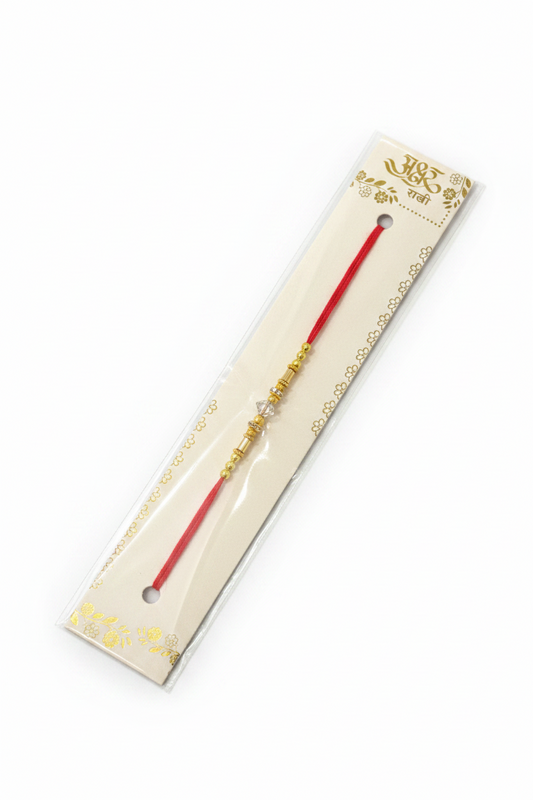 Sleek golden rakhi pack - Code 390