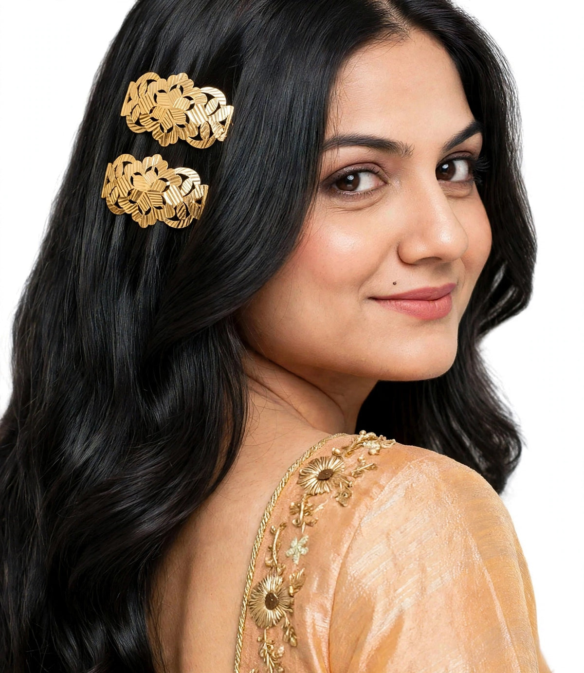 Gold plated hair clips - (Code:047)