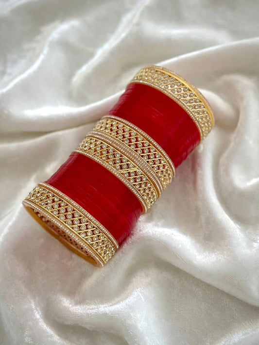 Red chooda set, ( Code: 6 )