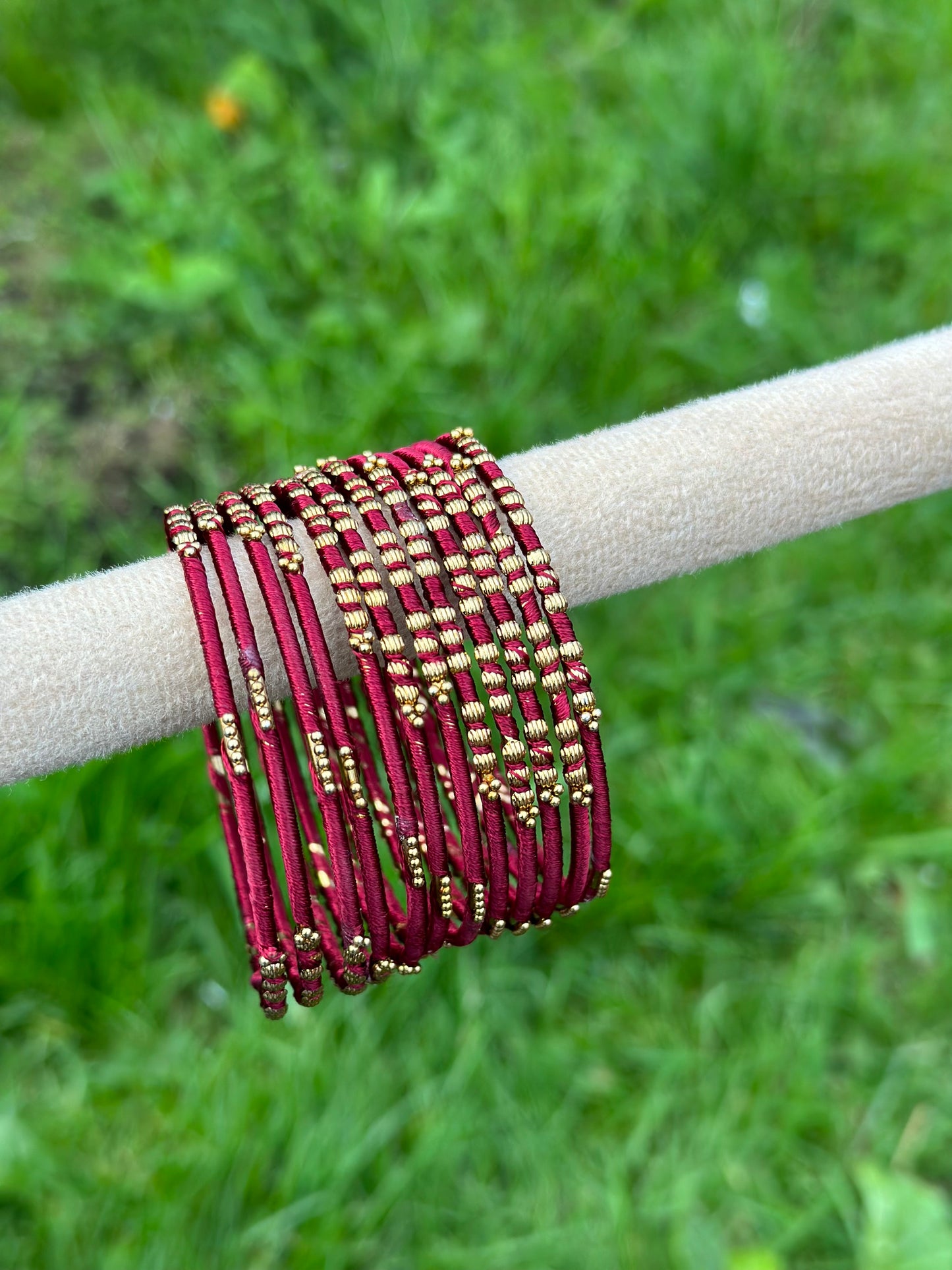 Maroon thread bangles Clearance