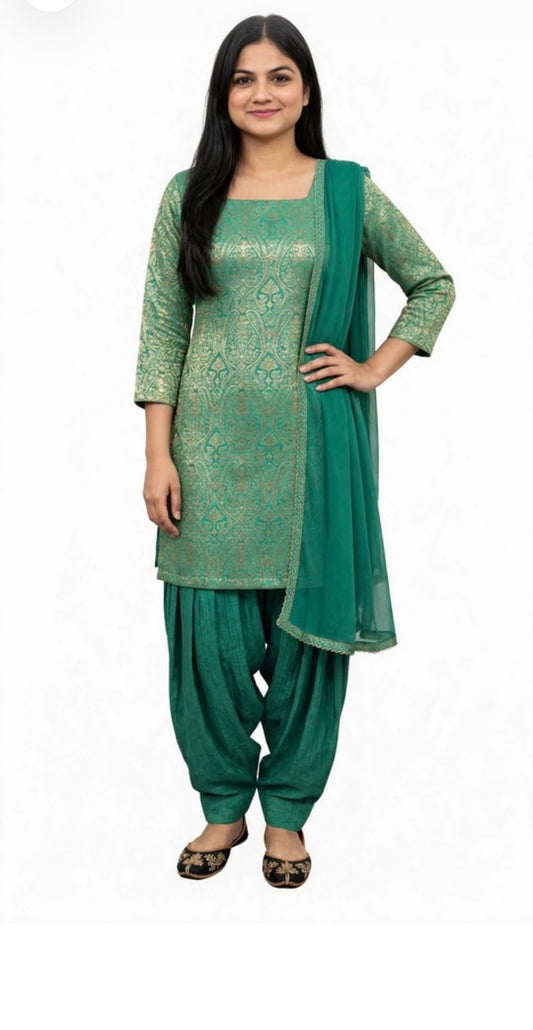 Farshi salwar suit in brocade ( colour - light green ) Code 259
