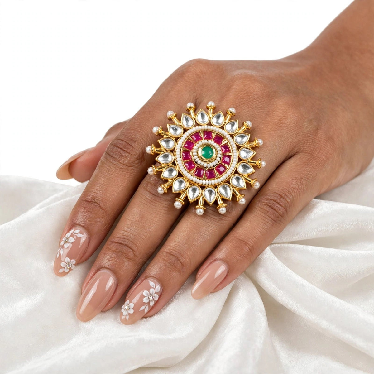 Oversized multi ring in kundan