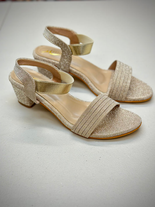 Golden Fency Heel Sandals