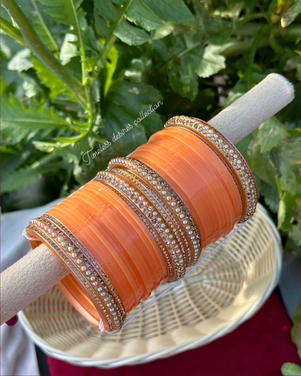 Peach Chooda bangles