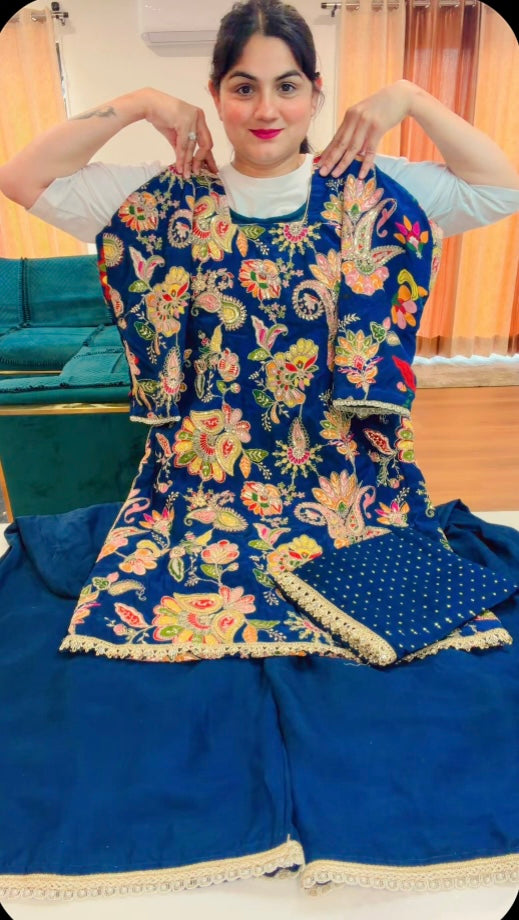 Handwork party-wear suit, Code: 013