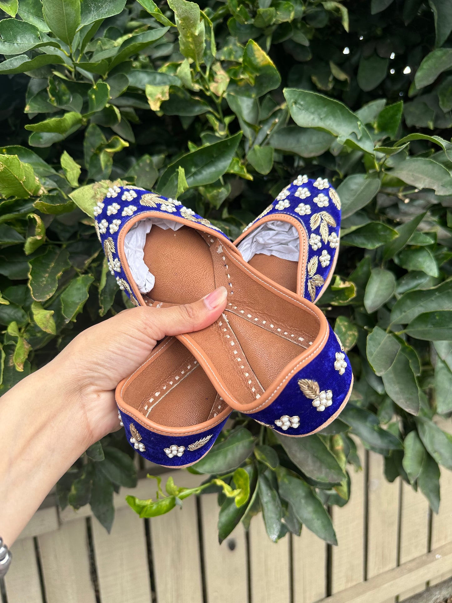 Handwork Punjabi jutti in Royal blue