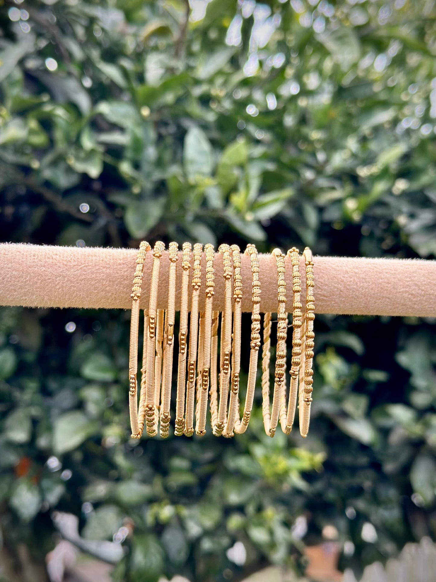 Golden colour thread bangles