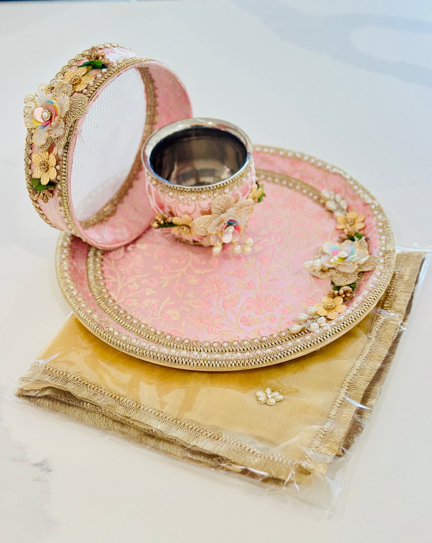 karwa Chauth Thali set with dupatta/chuni, (Code:101)