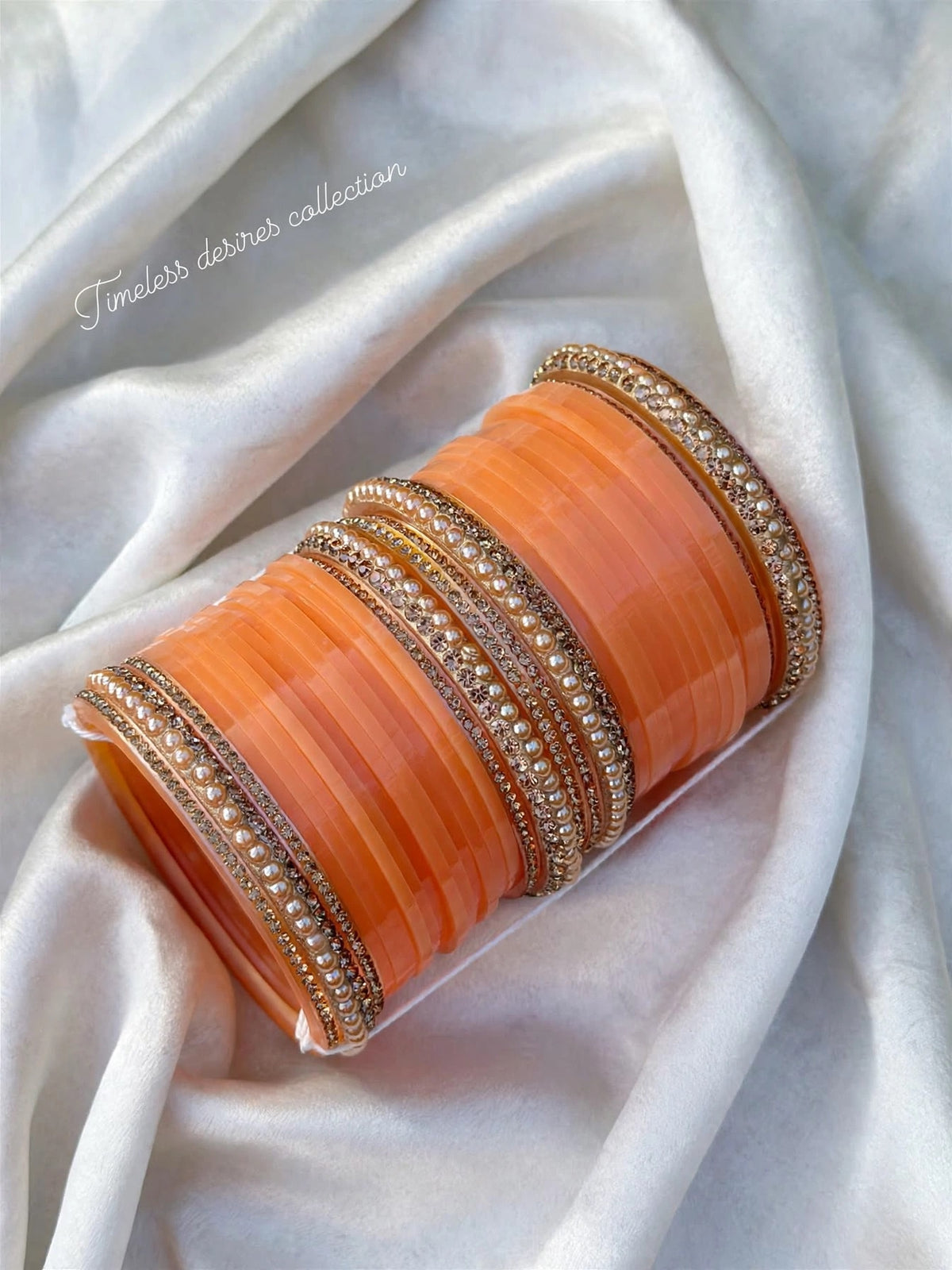 Peach Chooda bangles
