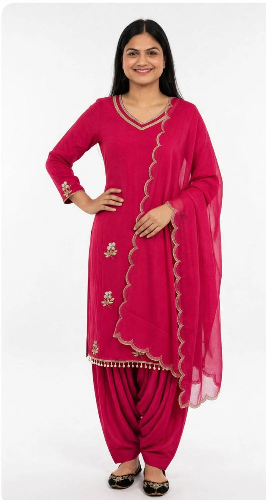 Burberry handwork semi party wear suit in colour pink - Code 276