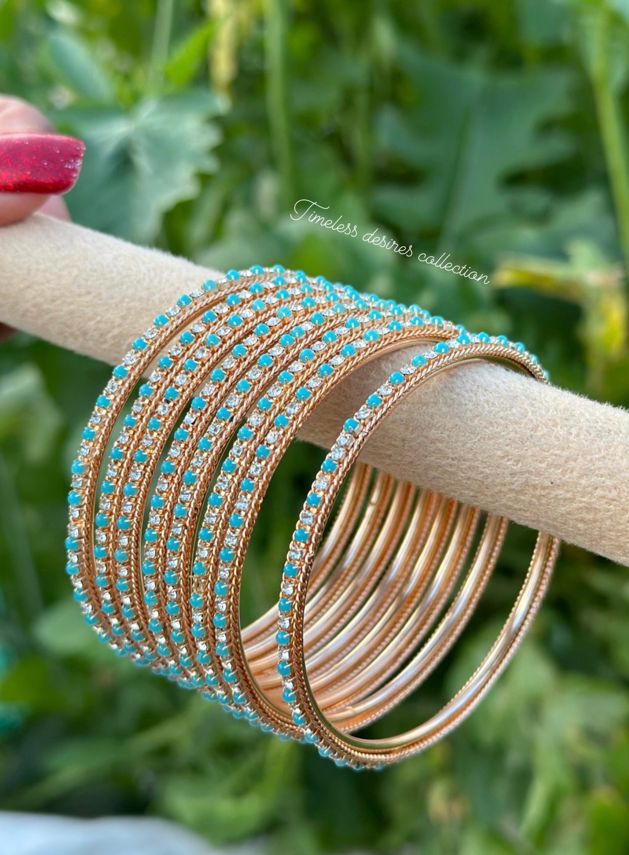 Sky blue kangan bangles set