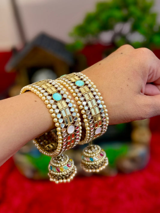 Multi Mirror Hanging kade - Set of 2 bangles ( X13 )