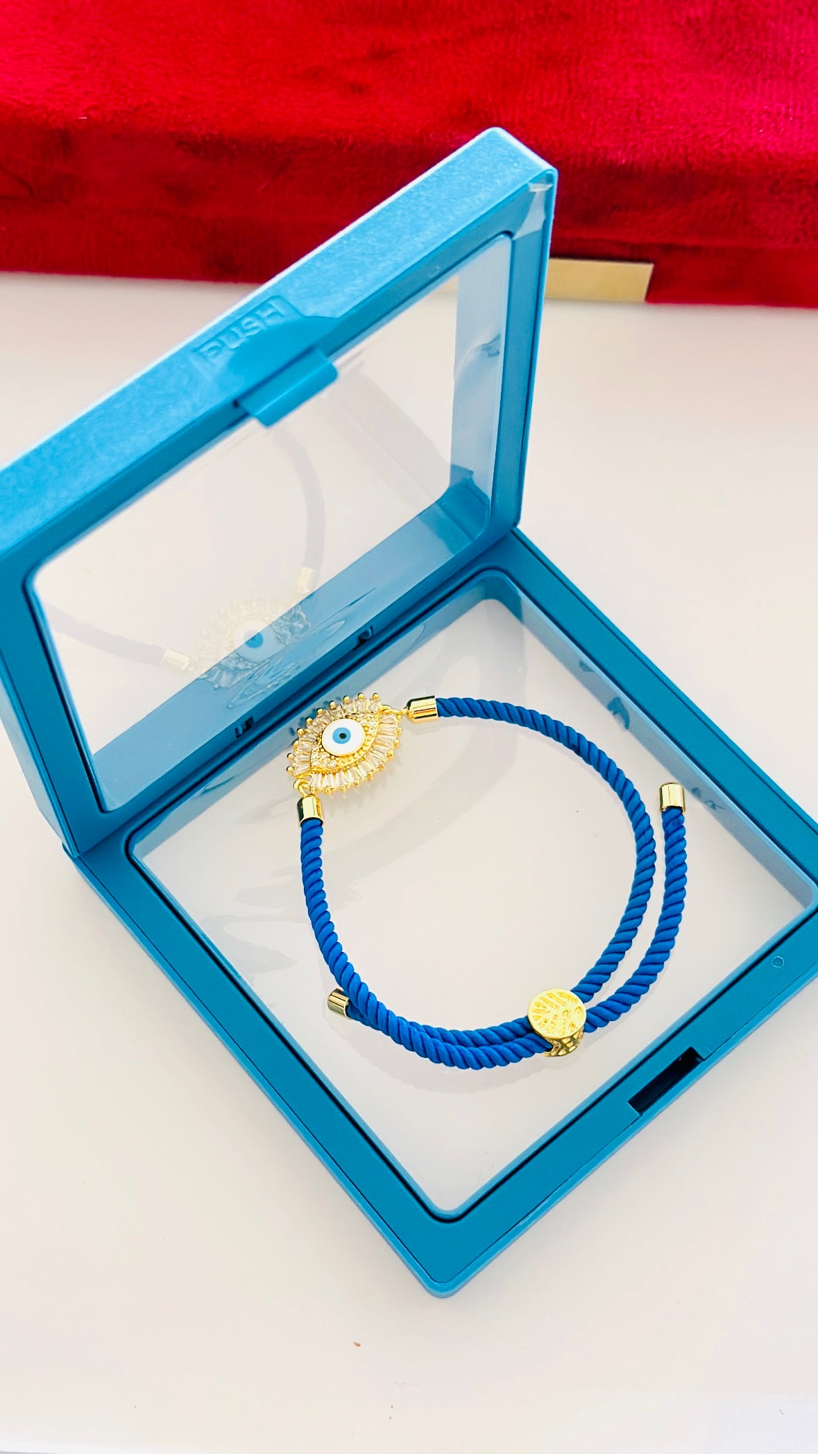 Evil Eye Rakhi / Rakhdi Box in American Diamond ( Premium Range ) - Code A43