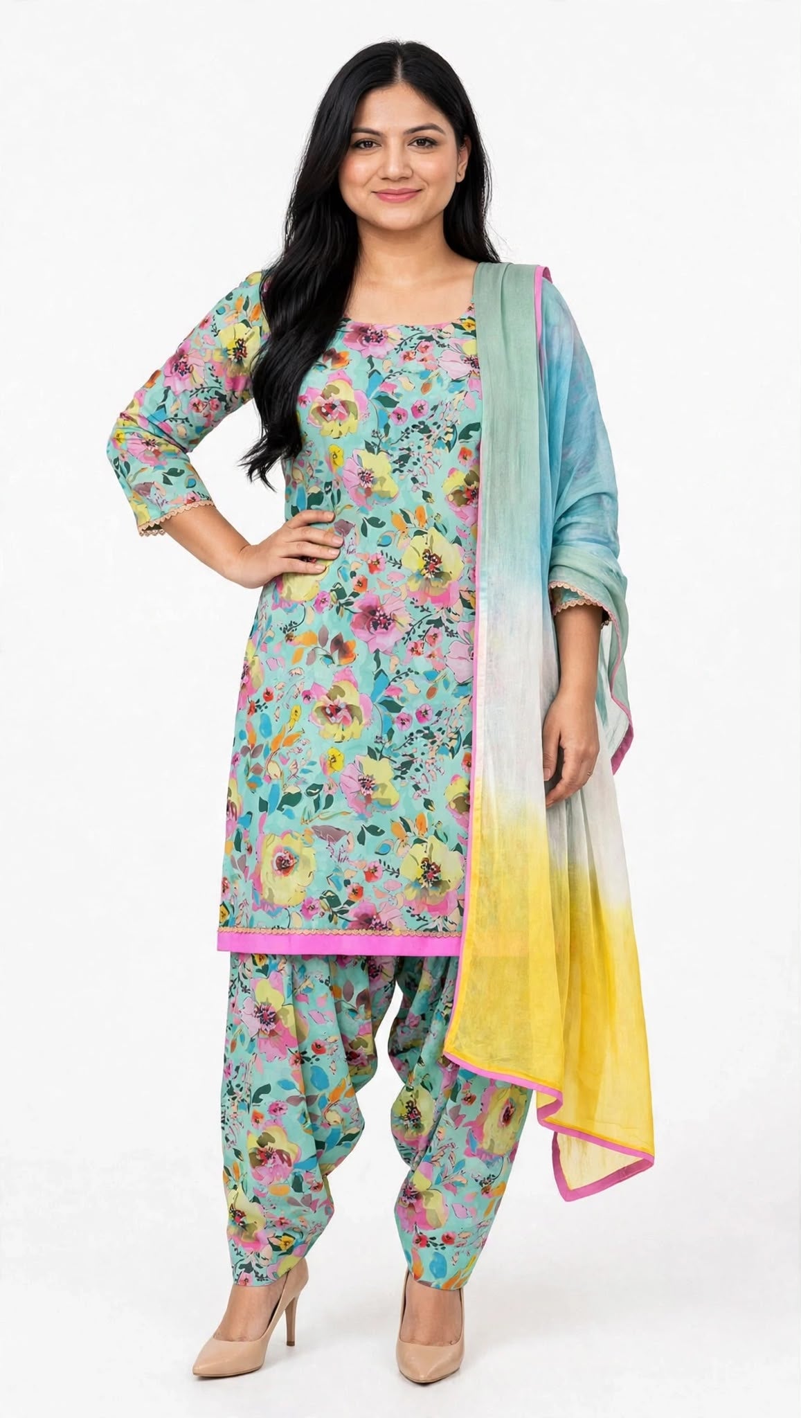 Georgette salvar suit, Code: 097