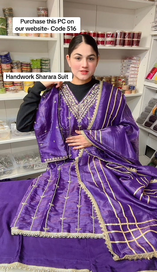 Purple Sharara Suit - Item Code 516