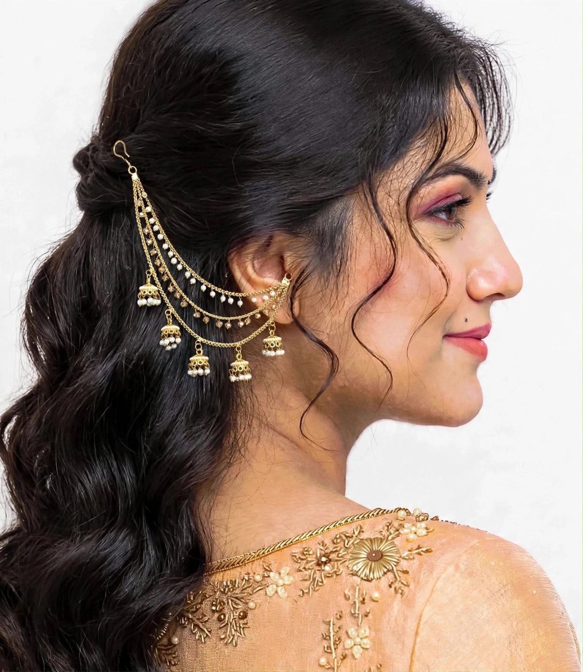 Pearl Sharara Chains to Add with any earrings ( set of 2 as pair )